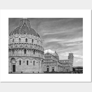 Piazza dei Miracoli, Pisa - Monochrome Posters and Art